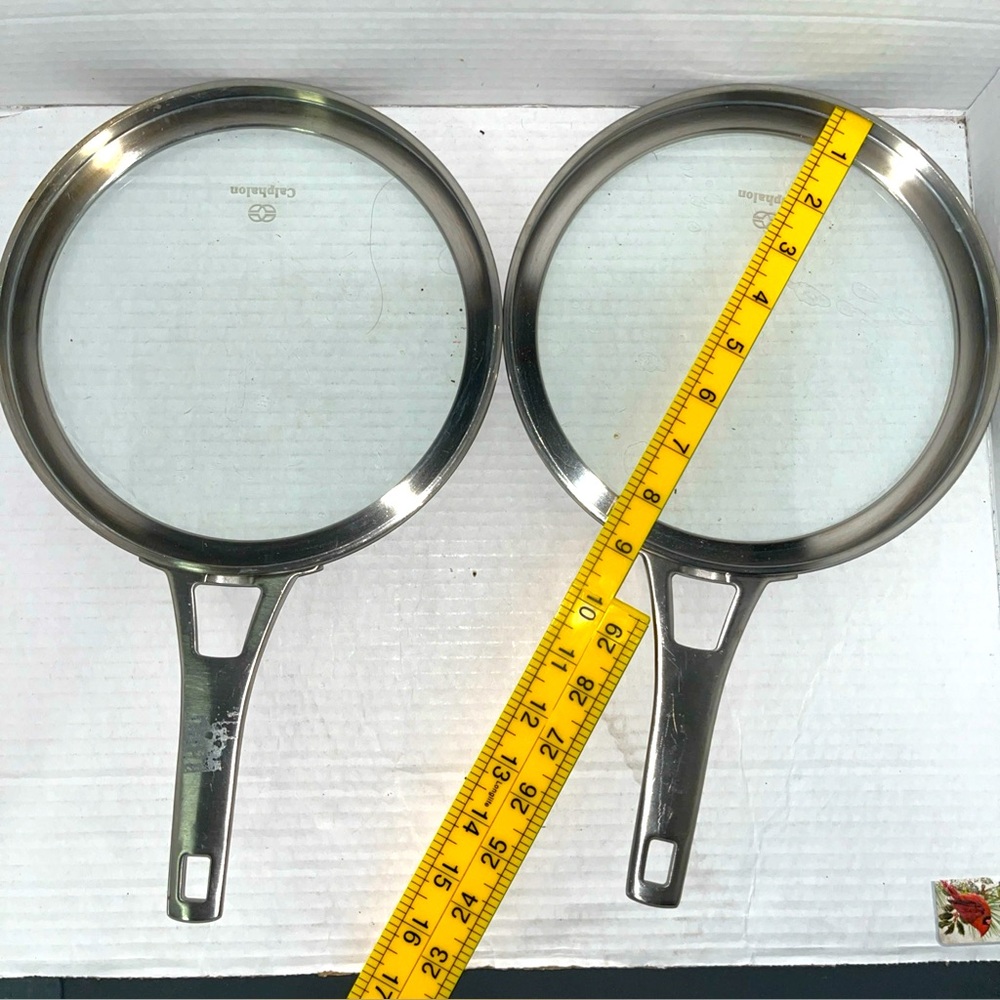 Lot 2 Calphalon Premier Hard-Anodized Nonstick 9" Lid cover Only stainless steel